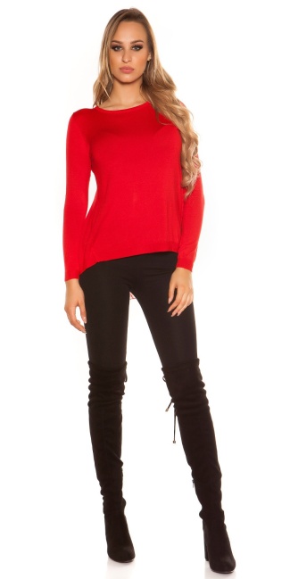 2in1 jumper with vokuhila-cut Red